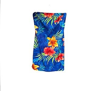 HOTKISS USA Strapless Mini Dress Rare Poolside Caribbean Island Style ⭐️⭐️⭐️⭐️⭐️